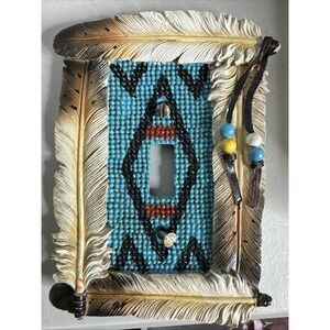 SOUTHWERN INDIAN FEATHER RESIN LIGHT SWITCH PLATE COVER